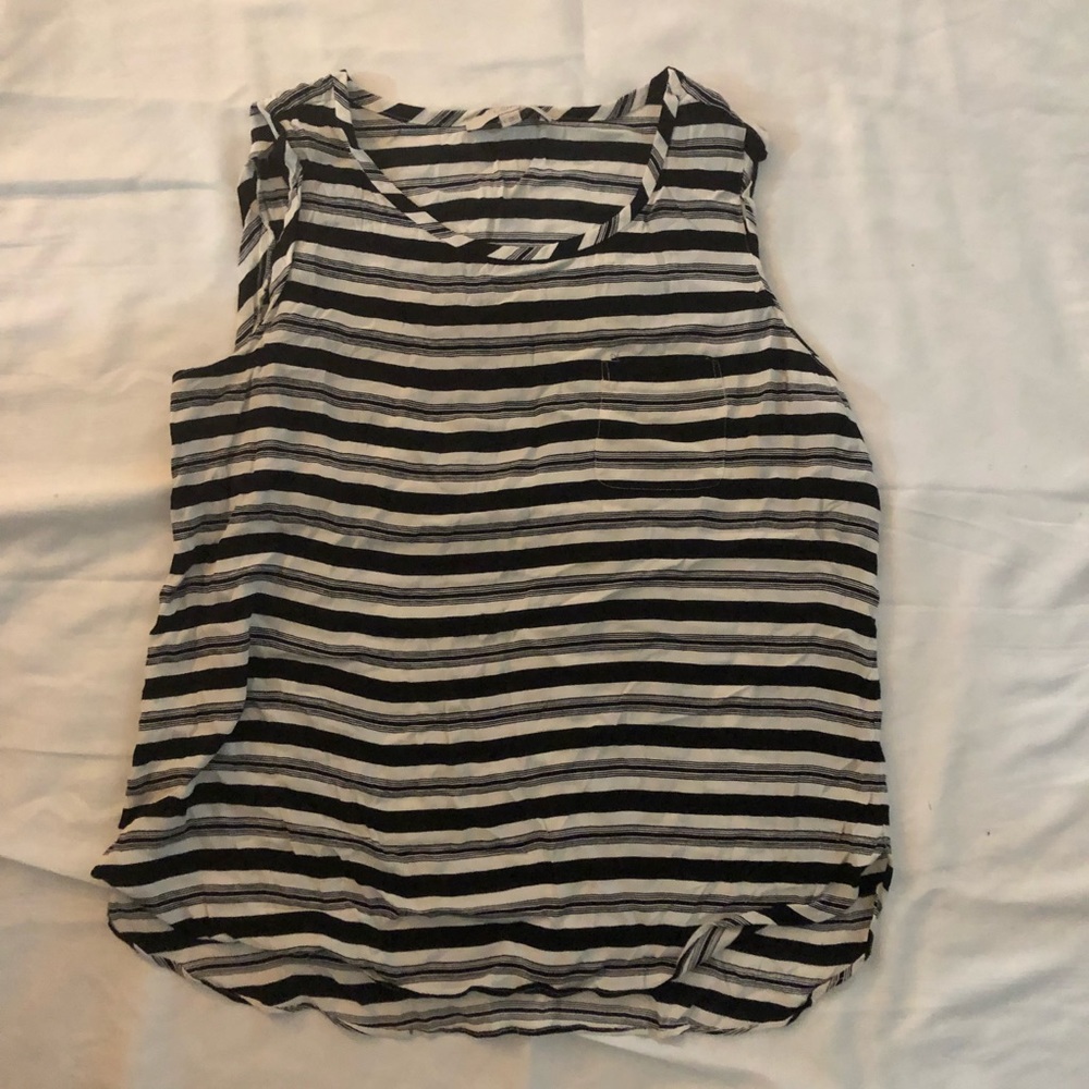 Ann Taylor Loft striped black and white top